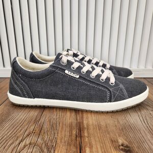 Taos Star Charcoal Wash Sneakers Womens Size 9 Wide Gray Casual Canvas Low Shoes